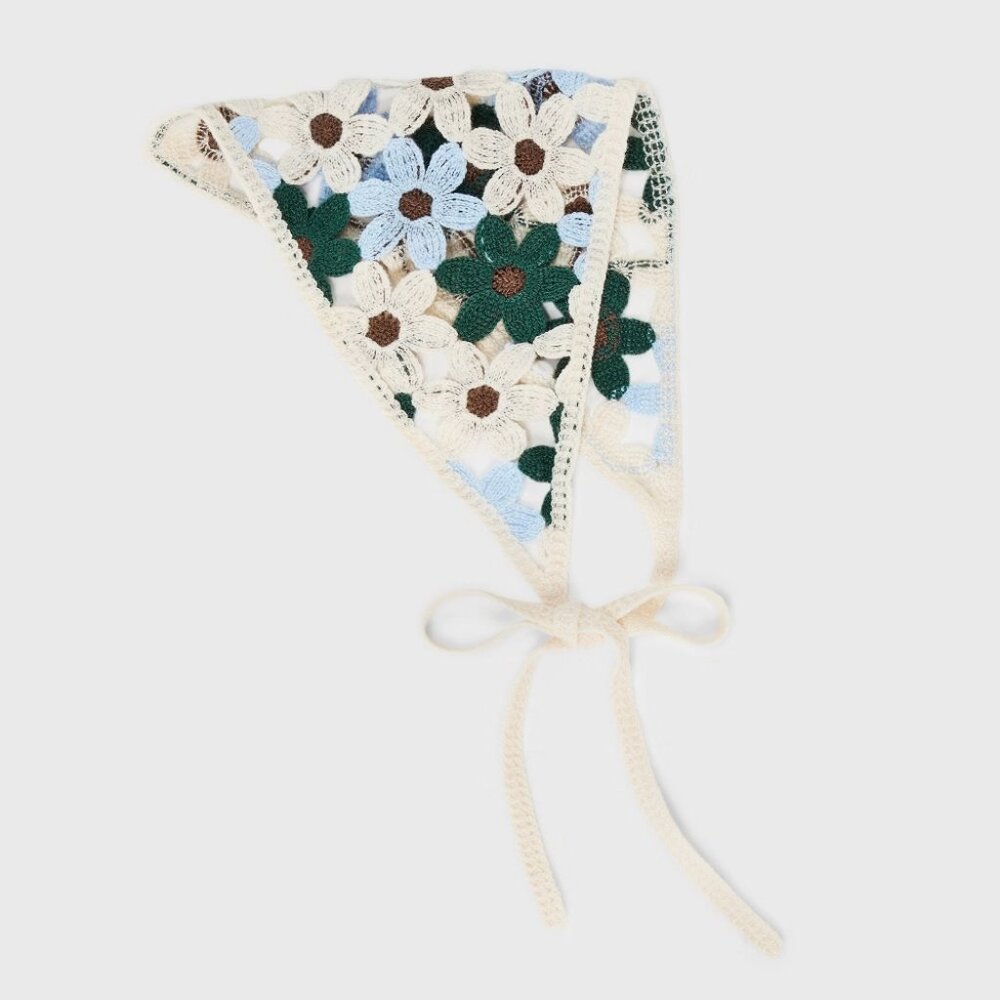 Knitted Flowers Headscarf - SOLD OUT
